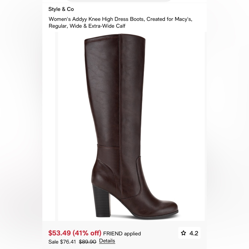 Style & co Dark Brown Heeled Boots